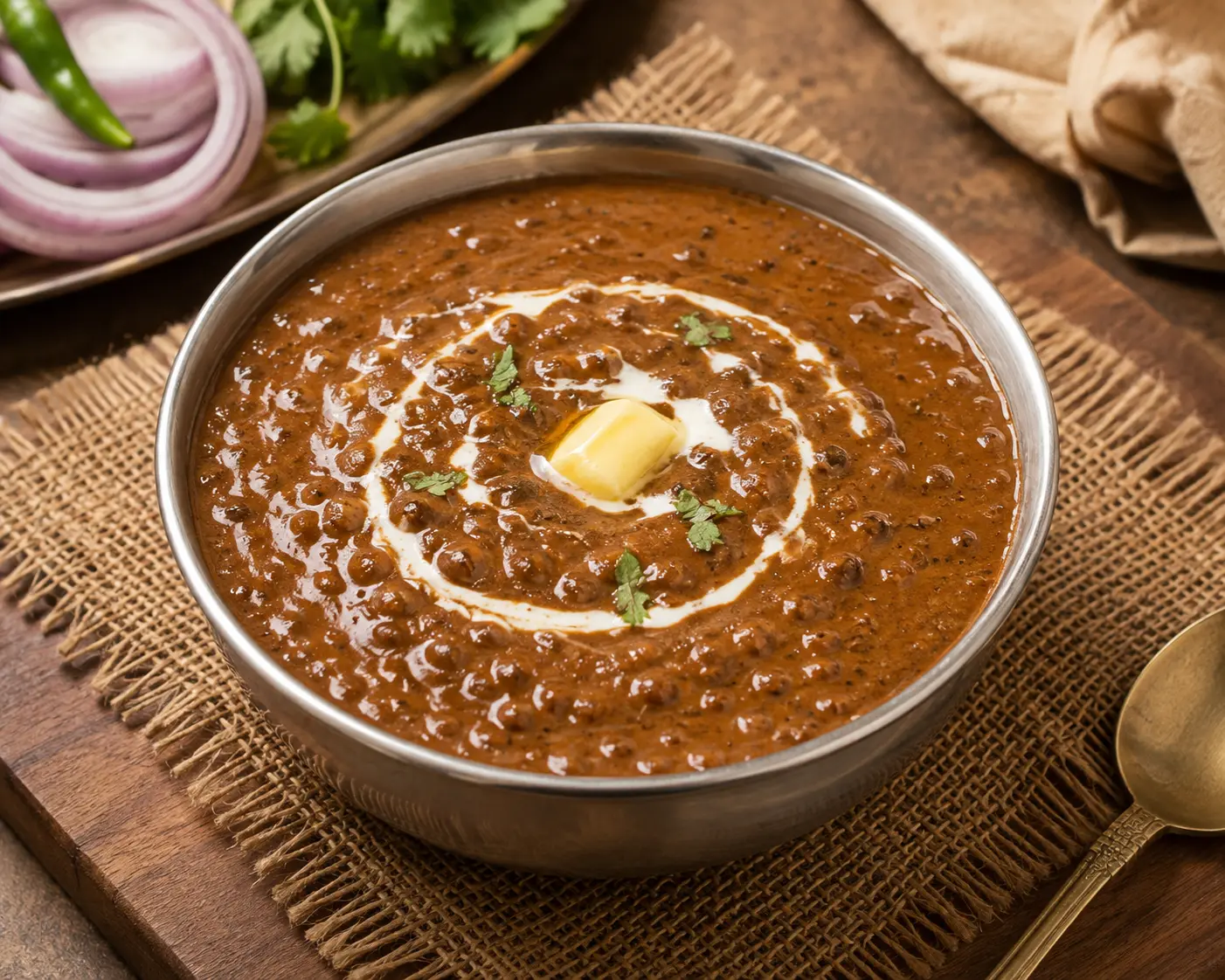 Dal Makhani served at Ganga Ram Bhature Wale, Nehru Chowk Badaun